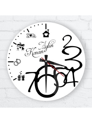 BK Gift Kişiye Özel Cam Duvar Saati (27 Cm.) - 026