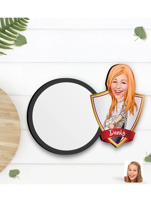 BK Gift Kişiye Özel Kadın Karikatürlü Ahşap Bardak Altlığı-11
