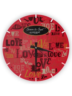 BK Gift Kişiye Özel Cam Duvar Saati (27 Cm.) - 004