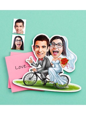 BK Gift Kişiye Özel Evleniyoruz Karikatürlü Ahşap Magnet-3