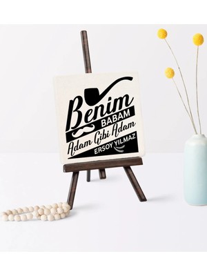 BK Gift Babalar Gününe Özel Benim Babam Adam Gibi Adam Şovaleli Doğal Taş - 1