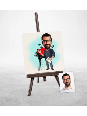 BK Gift Kişiye Özel Bay Yönetmen Karikatür Şovaleli Doğal Taş - 1