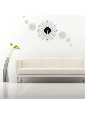 BK Gift Kişiye Özel Kar Tanesi Ahşap Duvar Panel Saati (Model 5b)
