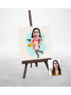 BK Gift Kişiye Özel Ressam Karikatür Şovaleli Doğal Taş - 2