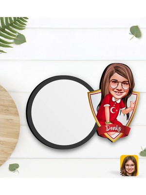 BK Gift Kişiye Özel Kız Çocuk Karikatürlü Ahşap Bardak Altlığı-2