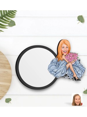 BK Gift Kişiye Özel Moda Ikonu Karikatürlü Ahşap Bardak Altlığı-7