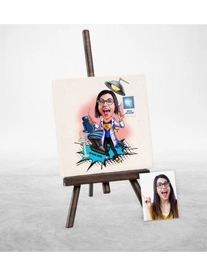 BK Gift Kişiye Özel Diş Hekimi Karikatür Şovaleli Doğal Taş - 1
