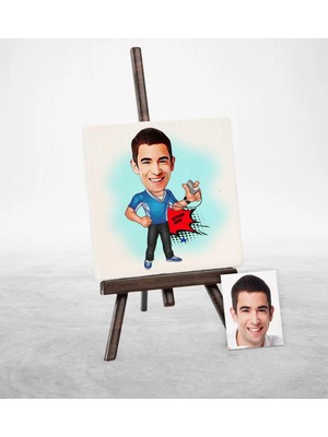 BK Gift Kişiye Özel Bay Antrenör Karikatür Şovaleli Doğal Taş - 1