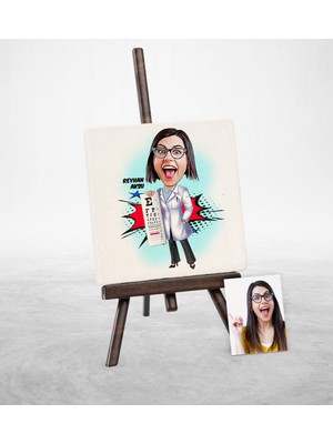 BK Gift Kişiye Özel Göz Doktoru Karikatür Şovaleli Doğal Taş - 1