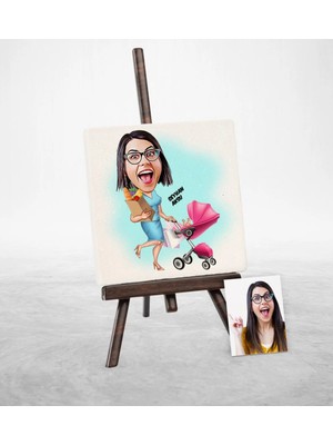 BK Gift Kişiye Özel Ev Hanımı Karikatür Şovaleli Doğal Taş - 1