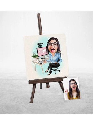 BK Gift Kişiye Özel Genel Müdür Karikatür Şovaleli Doğal Taş - 1