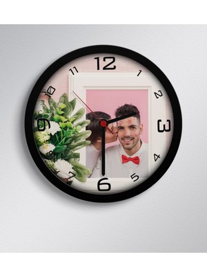 BK Gift Sevgiliye Özel Fotoğraflı Ahşap Duvar Saati - 3