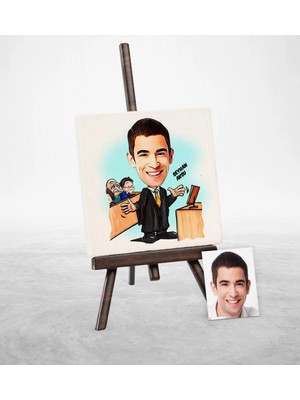 BK Gift Kişiye Özel Avukat Karikatür Şovaleli Doğal Taş - 6