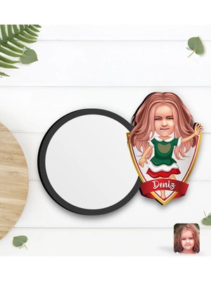 BK Gift Kişiye Özel Kız Çocuk Karikatürlü Ahşap Bardak Altlığı-18