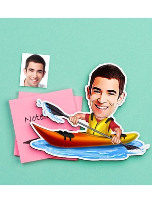 BK Gift Kişiye Özel Bay Kanocu Karikatürlü Ahşap Magnet