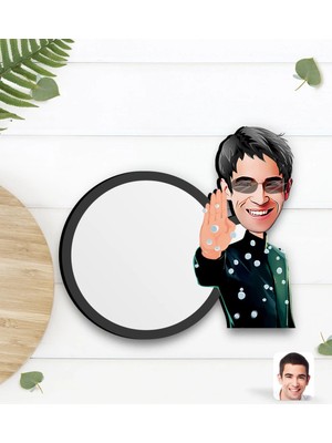 BK Gift Kişiye Özel Matrix Neo Karikatürlü Ahşap Bardak Altlığı-1