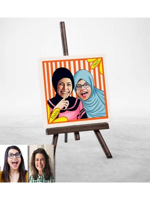 BK Gift Kişiye Özel Türbanlı Karikatürlü Doğal Taş 37-785