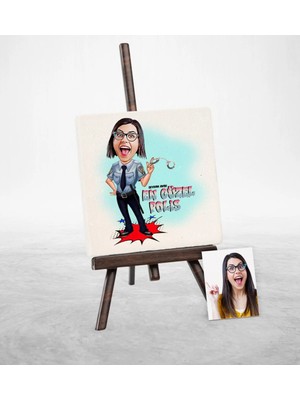 BK Gift Kişiye Özel En Güzel Polis Karikatür Şovaleli Doğal Taş - 1