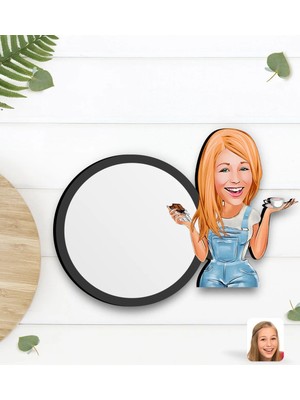 BK Gift Kişiye Özel Kahve Çikolatasız Olmaz Karikatürlü Ahşap Bardak Altlığı-1