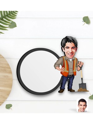 BK Gift Kişiye Özel Erkek Karikatürlü Ahşap Bardak Altlığı-80
