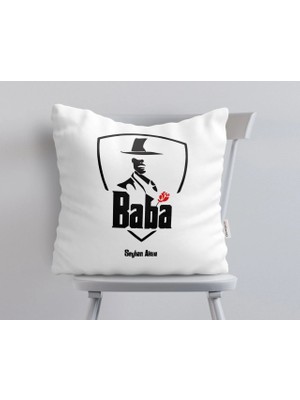 BK Gift Kişiye Özel Godfather Baba Tasarımlı Beyaz Yastık-19