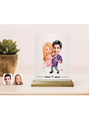 BK Gift Kişiye Özel Sevgililer Karikatürlü Çerçeve-3