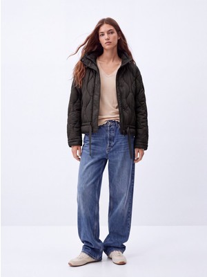 LTB Oversize Kapitone Şişme Yeşil Mont
