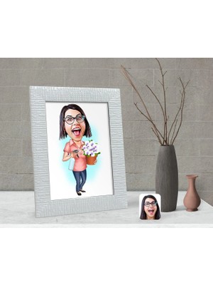 BK Gift Kişiye Özel Ev Hanımı Anne Karikatürlü Dekoratif Çerçeve-2