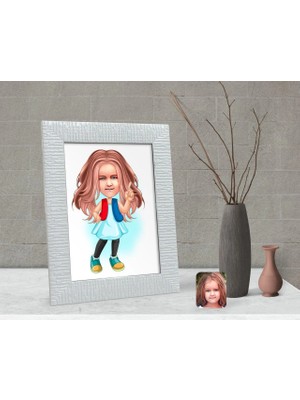 BK Gift Kişiye Özel Kız Çocuk Karikatürlü Dekoratif Çerçeve-17