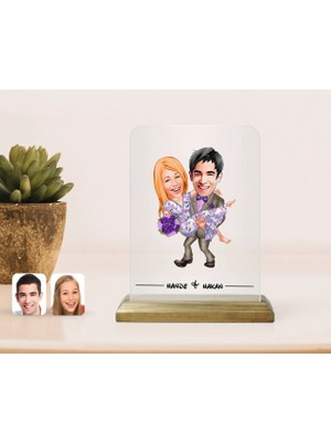 BK Gift Kişiye Özel Sevgililer Karikatürlü Çerçeve-56