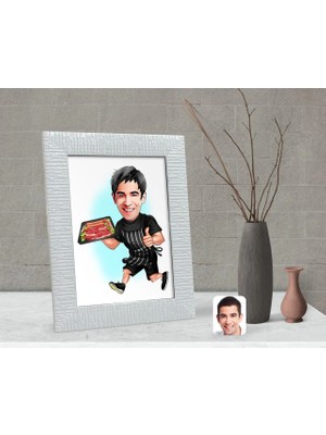BK Gift Kişiye Özel Erkek Kasap Karikatürlü Dekoratif Çerçeve-2