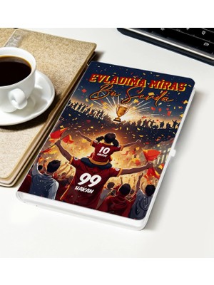 Bk Gift Kişiye Özel Isimli Baba-Kız Sarı Kırmızı Evladıma Miras Bu Sevda Beyaz Defter-1, Doğum Günü Hediyesi, Taraftar Hediyesi