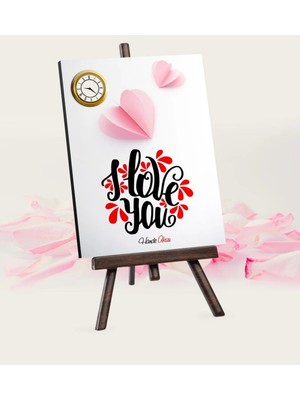 BK Gift Kişiye Özel Seni Seviyorum Şovaleli Masa Saati - 7
