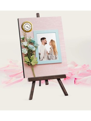 BK Gift Kişiye Özel Fotoğraflı Şovaleli Masa Saati - 2