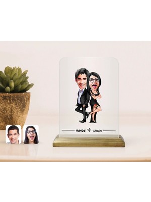 BK Gift Kişiye Özel Sevgililer Karikatürlü Çerçeve-6