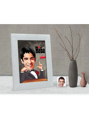 BK Gift Kişiye Özel Godfather Baba Karikatürlü Dekoratif Çerçeve-7