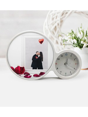 BK Gift Kişiye Özel Sevgililer Günü Fotoğraflı Saatli Sihirli LED Ayna Çerçeve - 7