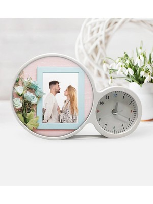 BK Gift Kişiye Özel Sevgililer Günü Fotoğraflı Saatli Sihirli LED Ayna Çerçeve - 2