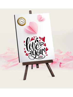 BK Gift Kişiye Özel Seni Seviyorum Şovaleli Masa Saati - 4