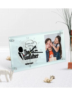 BK Gift Kişiye Özel Fotoğraflı Babaların Babası Masaüstü Cam Saat-3