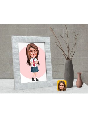 BK Gift Kişiye Özel Kız Çocuk Karikatürlü Dekoratif Çerçeve-6