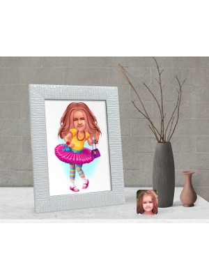 BK Gift Kişiye Özel Kız Çocuk Karikatürlü Dekoratif Çerçeve-11
