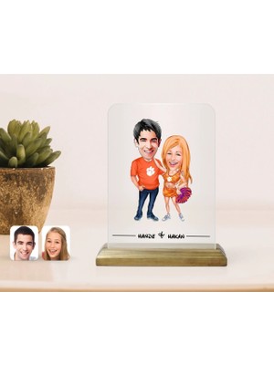 BK Gift Kişiye Özel Sevgililer Karikatürlü Çerçeve-54