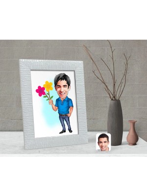 BK Gift Kişiye Özel Erkek Karikatürlü Dekoratif Çerçeve-1