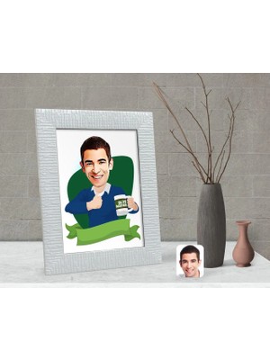 BK Gift Kişiye Özel En Iyi Öğretmen Karikatürlü Dekoratif Çerçeve-1