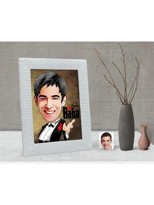 BK Gift Kişiye Özel Godfather Baba Karikatürlü Dekoratif Çerçeve-3