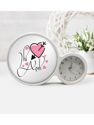BK Gift Kişiye Özel Sevgililer Günü Saatli Sihirli LED Ayna Çerçeve - 18