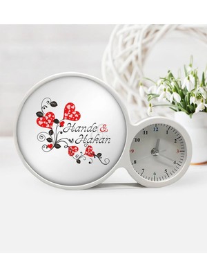 BK Gift Kişiye Özel Sevgililer Günü Saatli Sihirli LED Ayna Çerçeve - 2