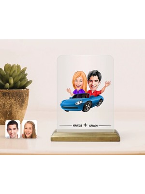 BK Gift Kişiye Özel Sevgililer Karikatürlü Çerçeve-52