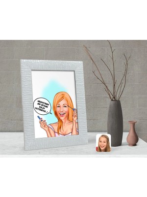 BK Gift Kişiye Özel Kadın Kolay Yetişmiyor Karikatürlü Dekoratif Çerçeve-7